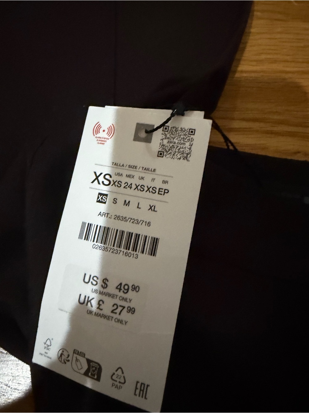 Zara XS Black Women's Trousers